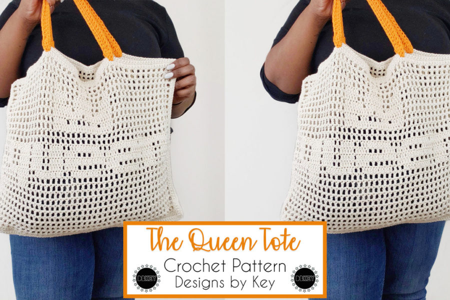 The Queen Tote – a filet crochet bag